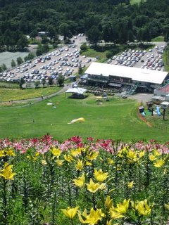 展望ゆり園から駐車場の方をみる