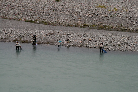 大井川の釣り人